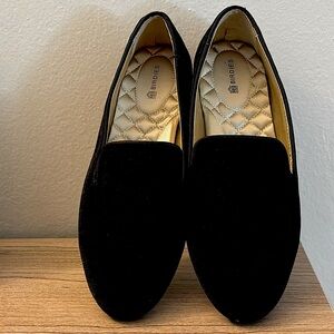 Birdies Black Velvet Loafers